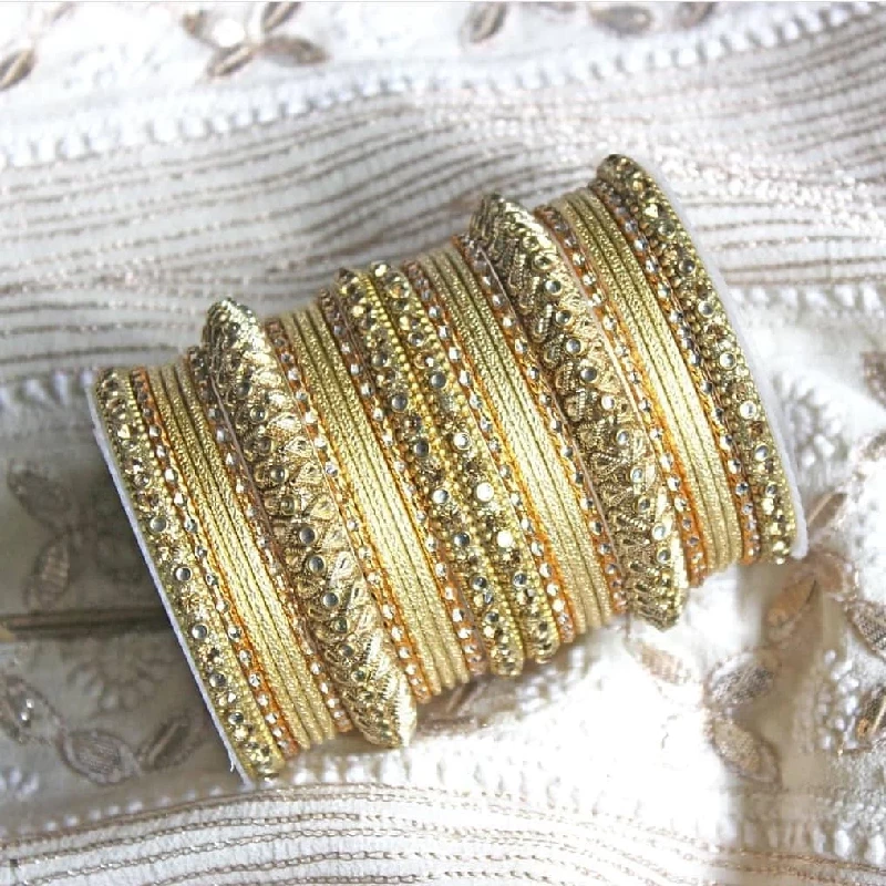 Traditional Trendy Designer Kundan Work Bangle Set, Cream - Gold (172685)-1.webp